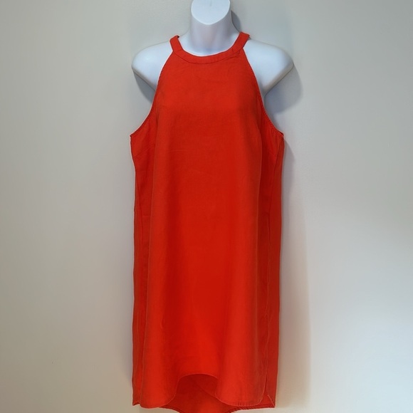 Sigrid Olsen 100% Linen Halter Sleeveless Summer Dress Size Small Orange - Picture 3 of 13
